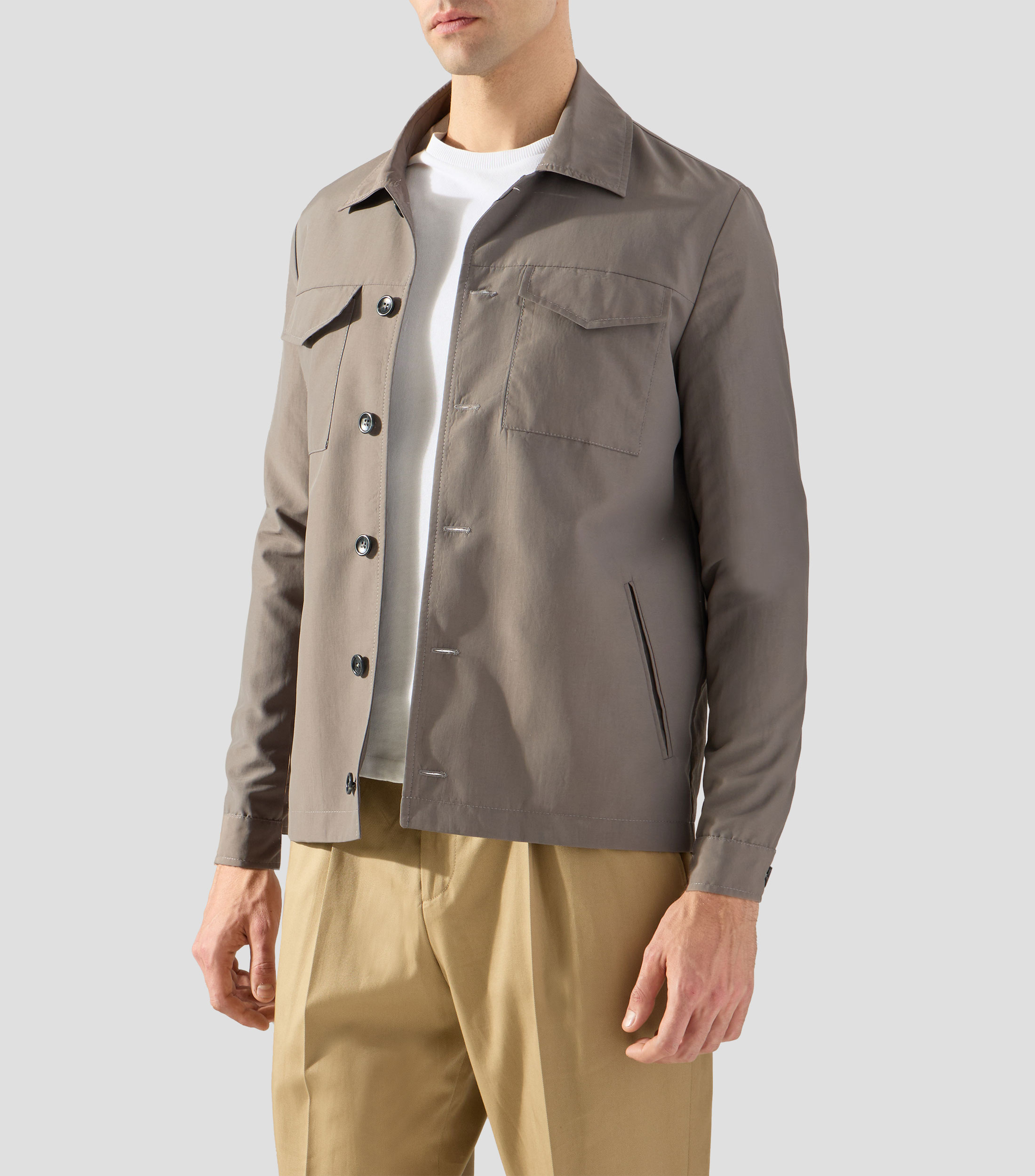 Sobrecamisa lisa manga larga Hombre